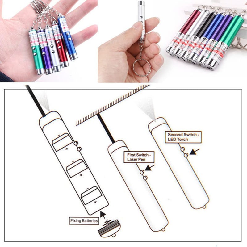 CHUQIANTONG 2-in-1 Cat Pet Toy Red LED Pointer Pen White Flashlight Torch Interactive Training Pen for Cat Dogs - Image 5
