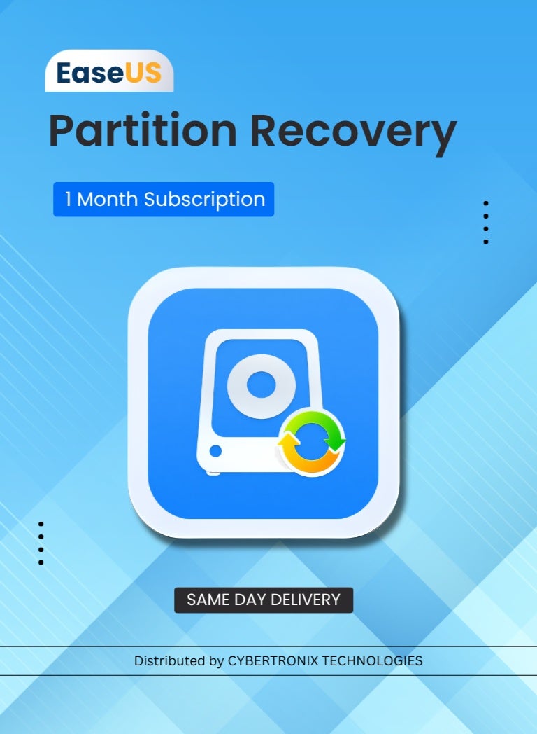 EaseUS Partition Recovery | 1 Device 1 Month | Digital License | Same Day Delivery