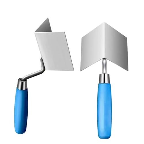 Serplex® 2Pcs Drywall Corner Tool Set, 3 Inch Drywall Outside Corner Trowel and Inside Corner Trowel, Stainless Steel Sheetrock External Corner Trowel & Internal Corner Trowel for Concrete Plastering - Image 1