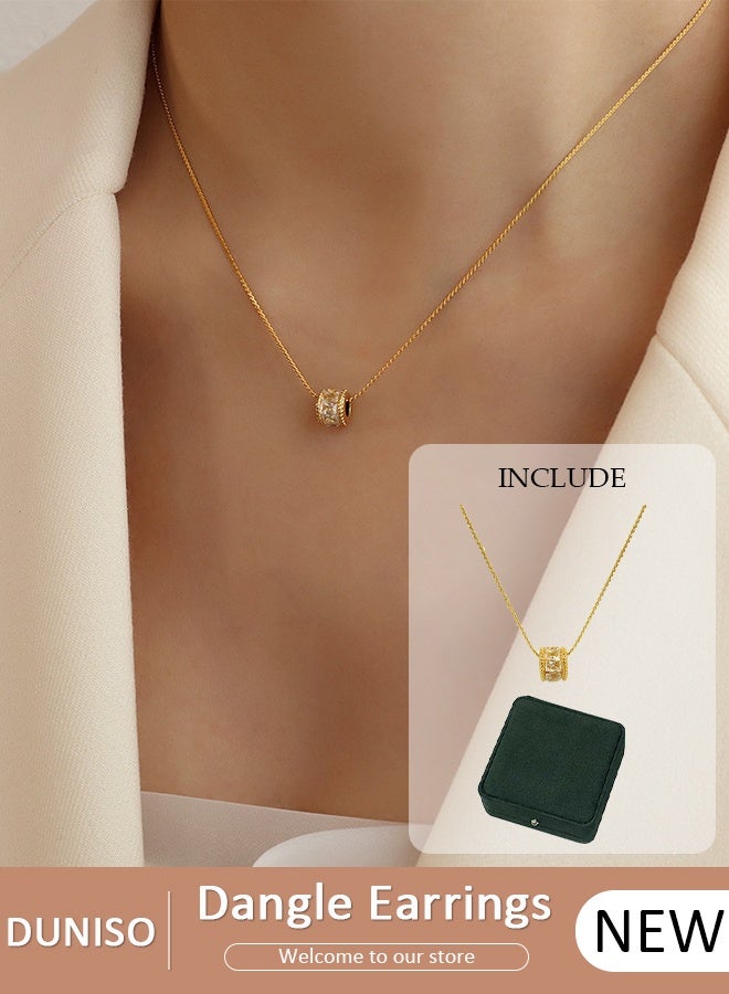 DUNISO Necklace for Women's, Light Luxury Temperament Simple Small Waist Pendant Jewelry, Stylish Minimalist Design Necklaces, Adjustable Choker, No-Fading & Comfortable Wear, Simple Dainty Jewelry for Women - Image 1