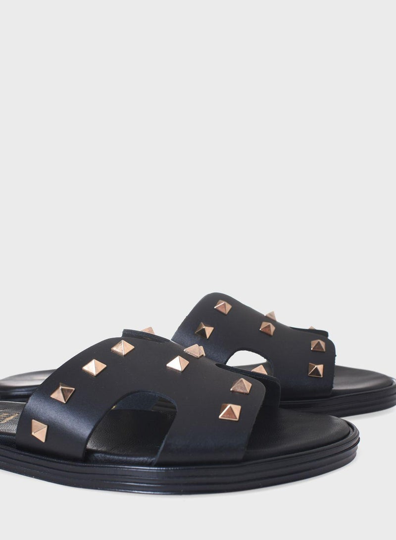 Athena Handmade Greek Sandals Stud Flat Sandal - Image 4