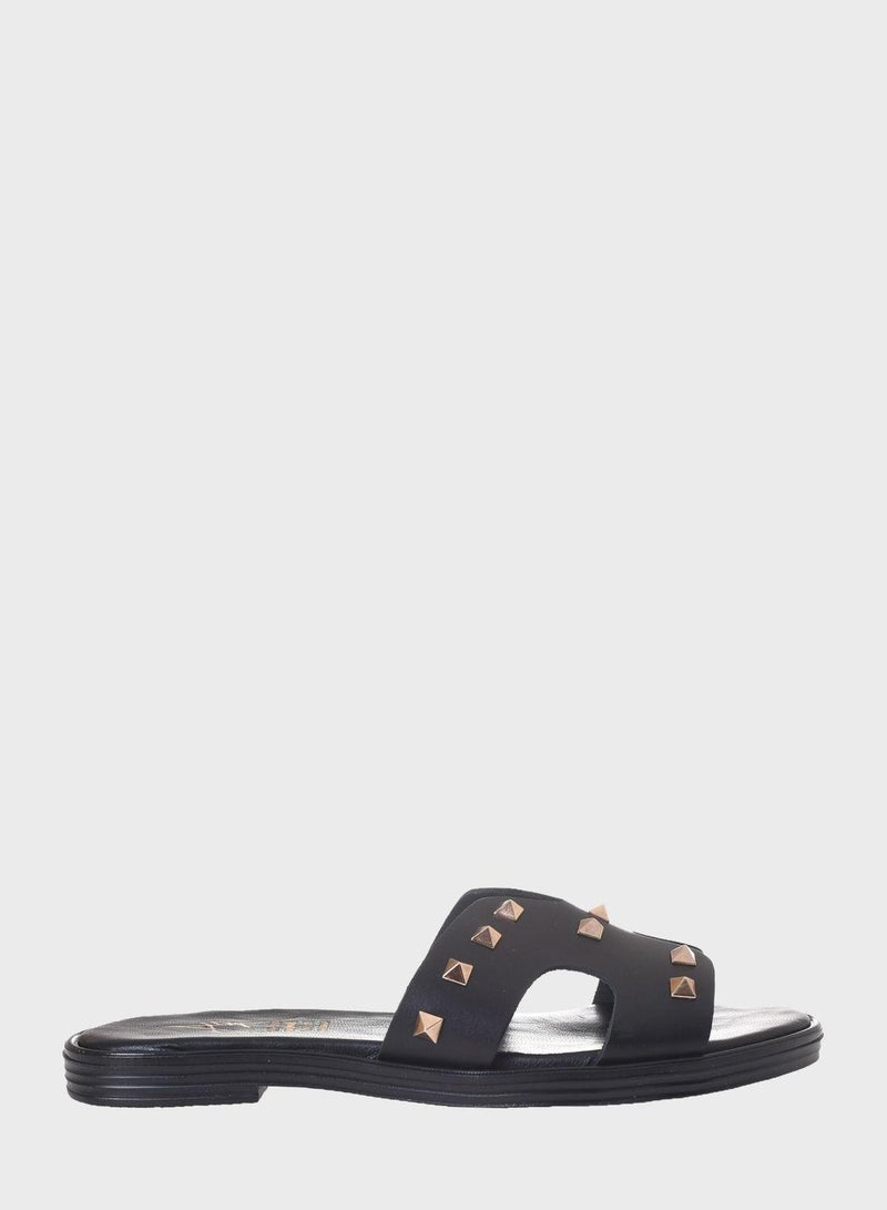 Athena Handmade Greek Sandals Stud Flat Sandal - Image 1