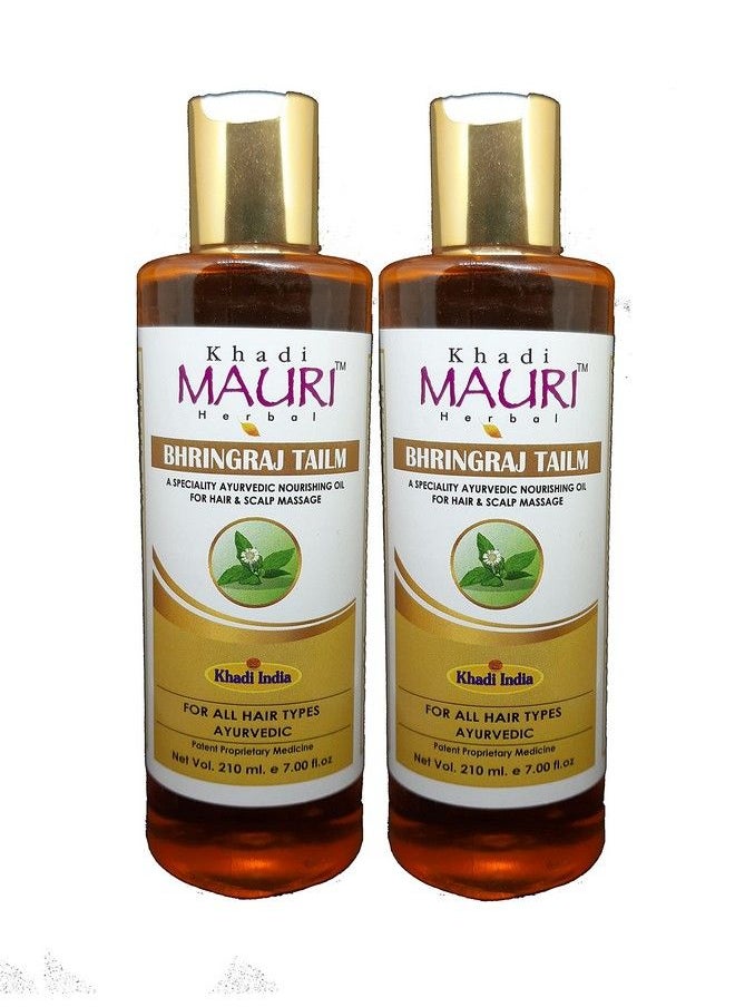 Khadi Mauri Herbal Khadi Mauri Bhringraj Tailam Hair Oil 2 Hair Oil (420 Ml)  - Image 2