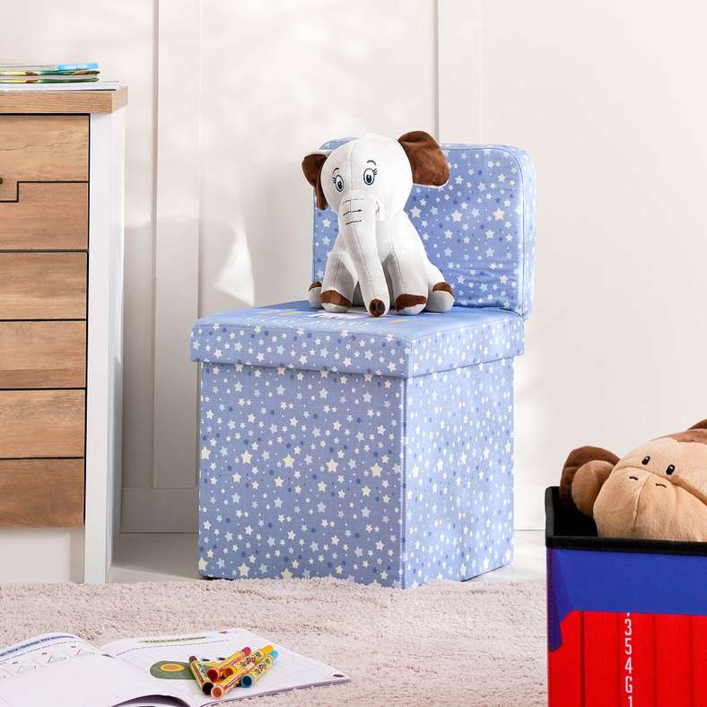 Pan Home كرسي تخزين قابل للطي بتصميم ليلة نجمية للأطفال