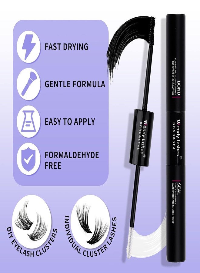 WENDY LASHES DIY lash Extension Kit 60D+80D Lash Cluster Kit with 240 PCS C/D Curl 12-16mm Mixed,Individual Lashes Clusters Lash Band and Seal Cluster Lash Applicator Individual Lashes Kit(60P/80P D12-16mm Kit) - Image 3