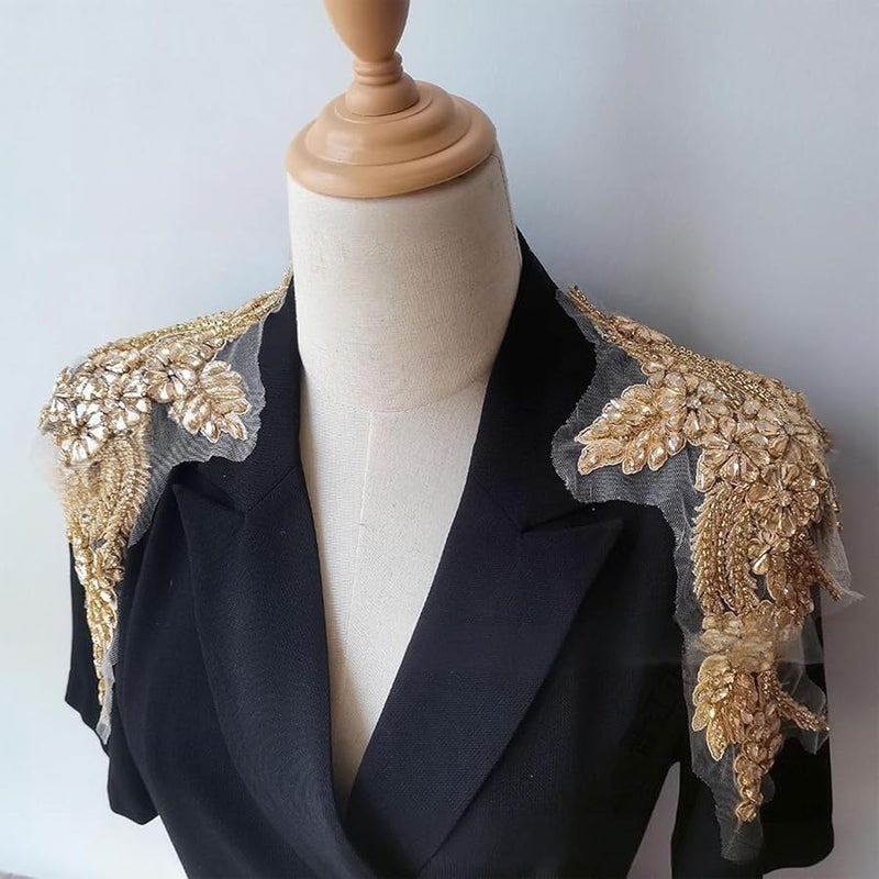 بقع الراينستون الأسود التطبيقية لتزيين فساتين الزفاف والحرف اليدوية - Image 4