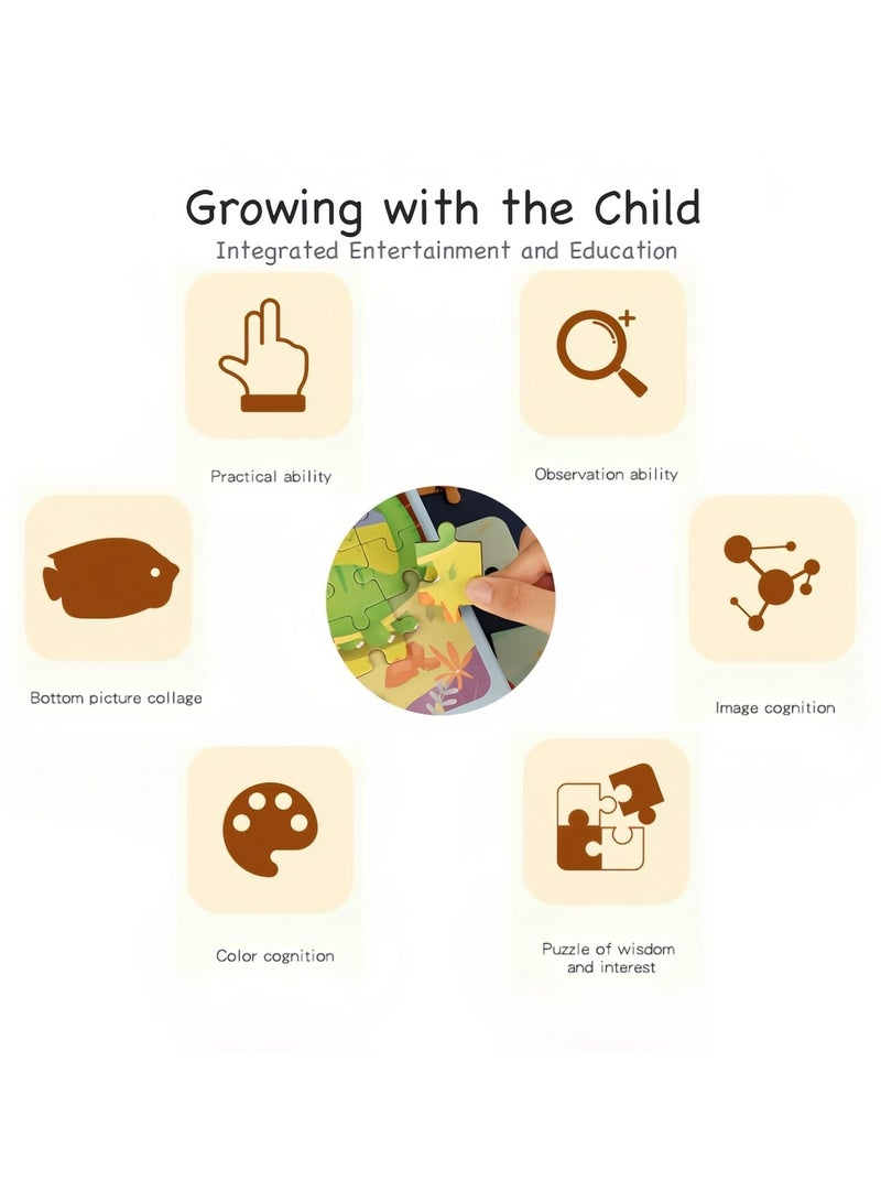 CMGTYYD Magnetic Puzzles for Toddlers 4-8, Educational Games and Preschool Toys for Toddler, Ideal Gifts for Toddler, Puzzles Toys for 3 4 5 6 Year Old Boys and Girls (Dinosaur) - Image 2