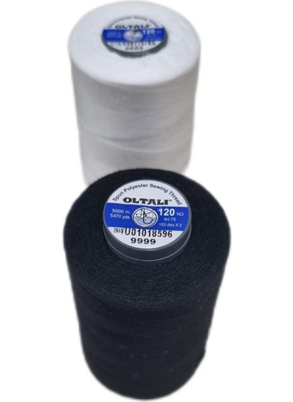 Erdoğan Hobi Erdoğan Hobby Sewing Thread 2 Pieces 5000MT (1 Black - 1 White) Fishing Line Sewing Thread Set 120 No. Sewing Thread Tailor Thread Bobbin  - Image 3