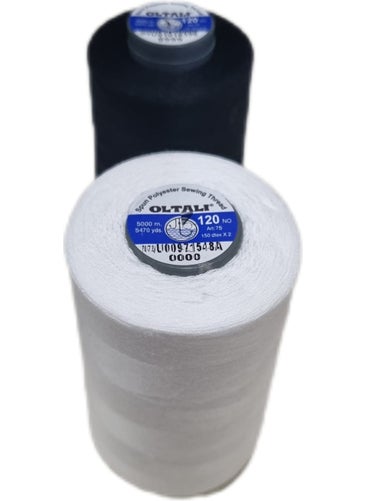 Erdoğan Hobi Erdoğan Hobby Sewing Thread 2 Pieces 5000MT (1 Black - 1 White) Fishing Line Sewing Thread Set 120 No. Sewing Thread Tailor Thread Bobbin  - Image 2