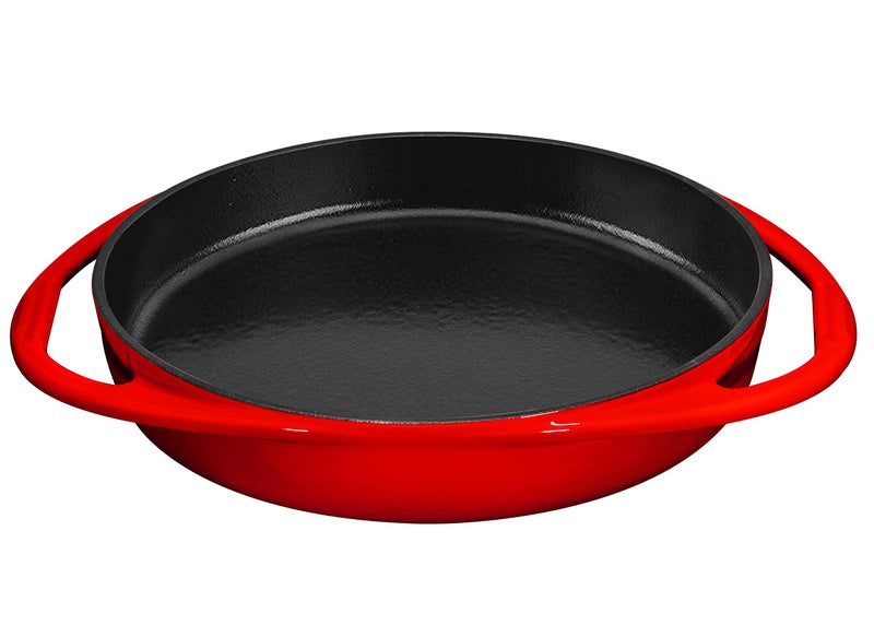 Bruntmor Red Enameled Round Cast Iron Baking Pan - Image 1