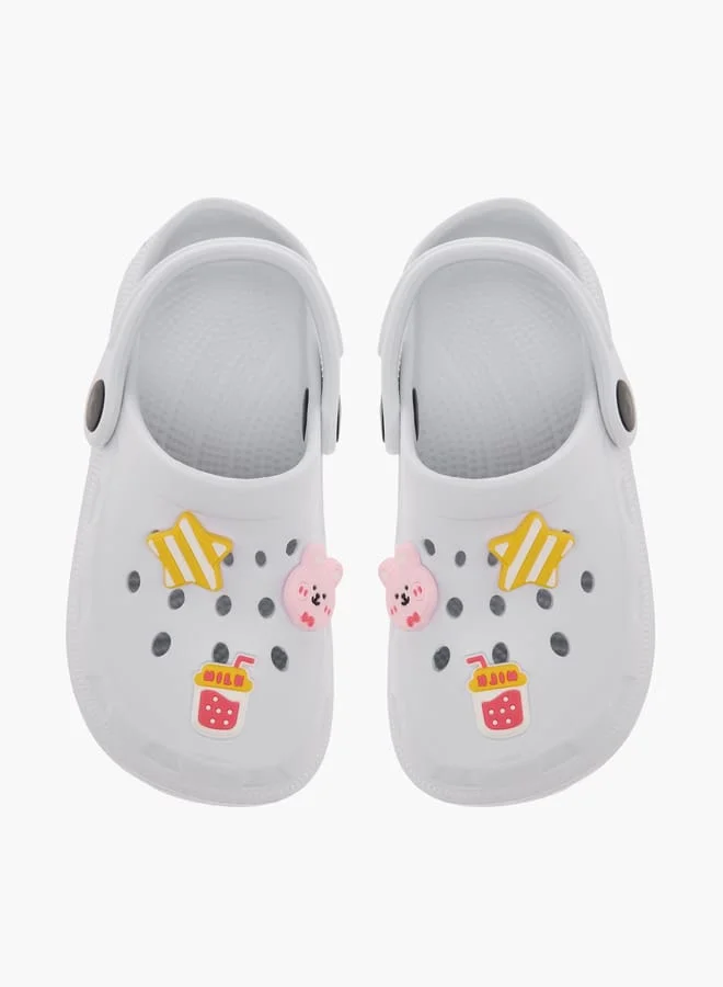 Flora Bella By Shoexpress Girls Embossed Clogs with Backstrap