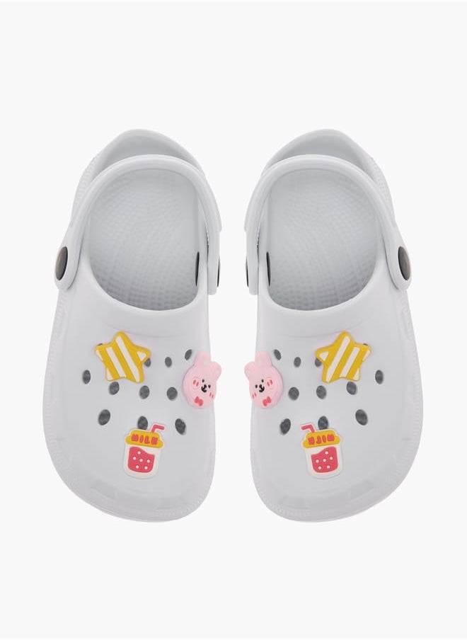 Flora Bella By Shoexpress Girls Embossed Clogs with Backstrap  - Image 2