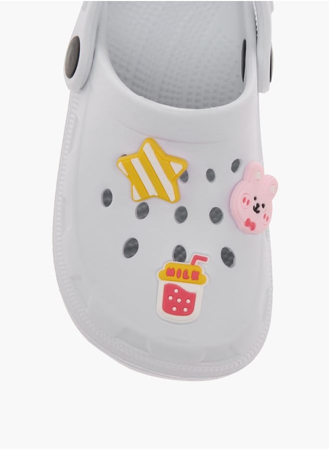 Flora Bella By Shoexpress Girls Embossed Clogs with Backstrap  - Image 4