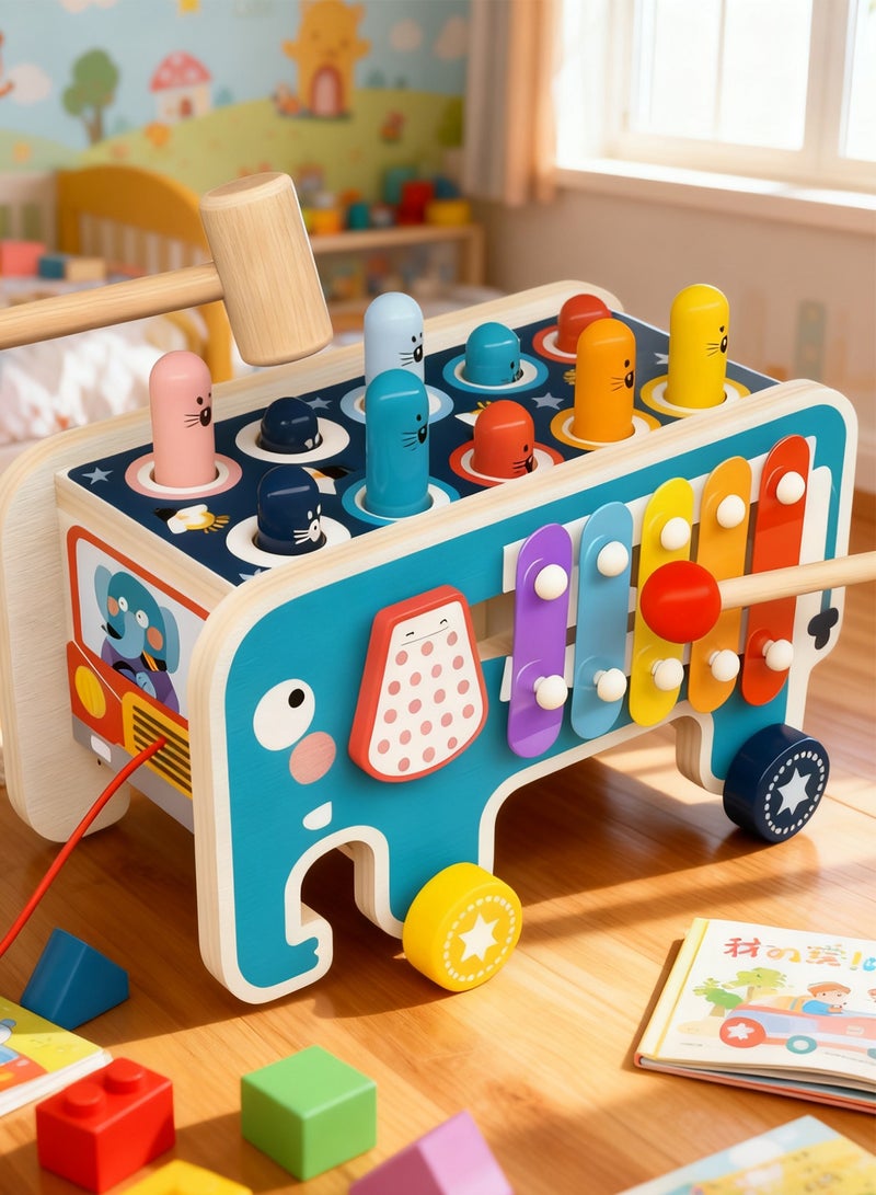 HomKawt Wooden Hammering and Pounding Toys For Toddlers Educational, Birthday Gift, Whack a Mole Game for Toddlers, Xylophone Gopher, Mouse and Hamster, Gift for Kids Aged 3+ - Image 5