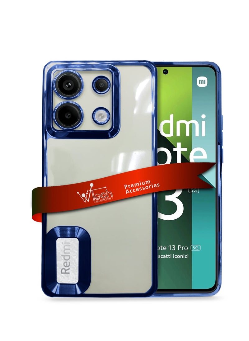 دبليو تيك - غطاء حماية هجين فاخر مضاد للصدمات لهاتف Xiaomi Redmi Note 13 Pro 5G 2023 شفاف/أزرق داكن - Image 1
