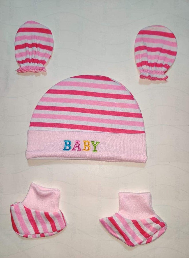obbi Baby Hosiery Cap Booty and Mitten Set for Infants Combo Pack (Multicolor (Pack of 3), 0-3 Months) - Image 4