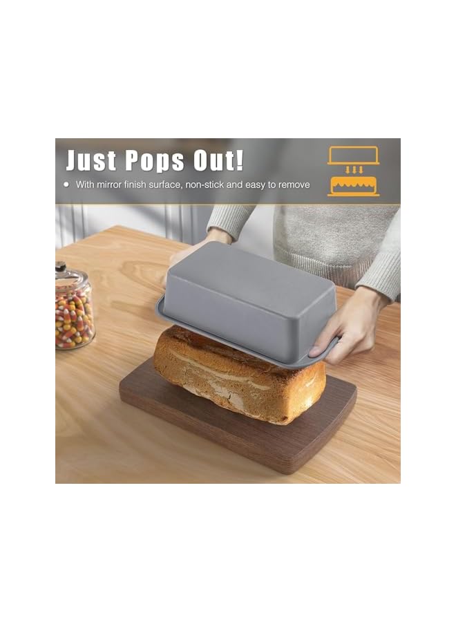 S-TOP Bread Loaf Pan, Silicone Bread and Loaf Pans for Baking Bread With Spatula & Pastry Brush, Nonstick Cake Baking Mold For Homemade Cakes, Meatloaf, Quiche And PoGreen Tigerd Cake, Grey - Image 2