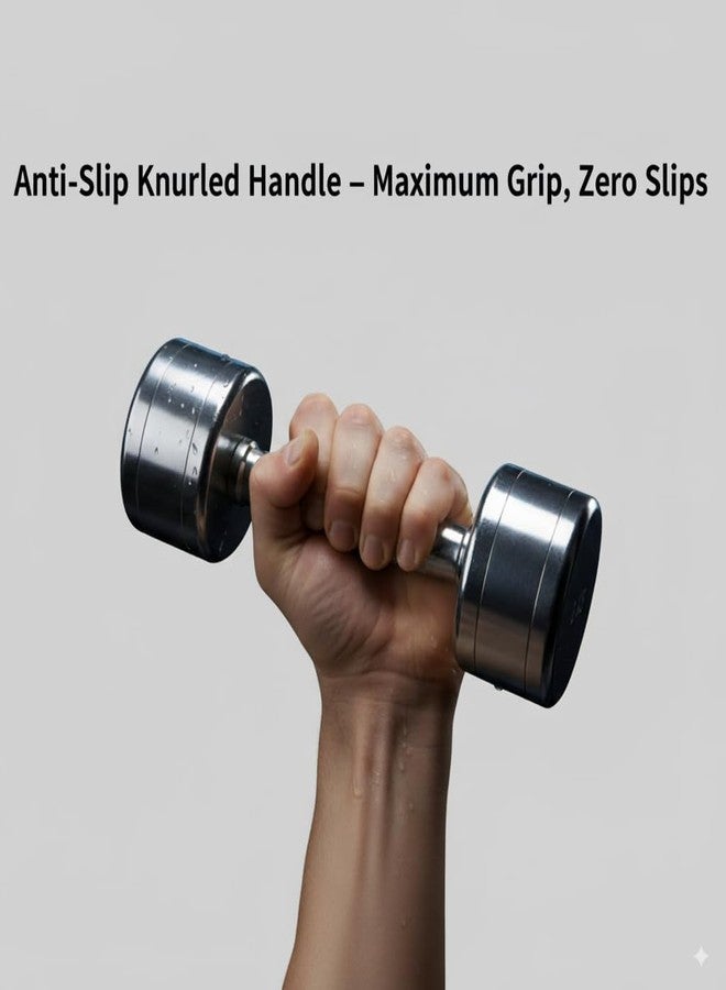 Kiraro Steel Dumbbell Set (2Kg 2.5kg, 3kg,4kg, 5kg, 7.5kg) 1 Pair Dumbbells, Steel Dumbbells, Home Gym Fixed Weight Dumbbell (Silver, 2KG X 2PCS) - Image 5