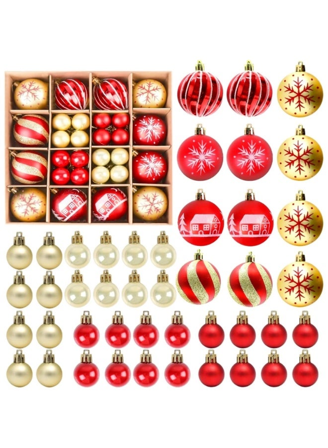 Christmas Ball Ornaments, 44 Pcs Shatterproof Christmas Tree Hanging Ornaments, Christmas Tree Decorations  Balls for Xmas Trees Decor Holiday Party Wedding - Image 1