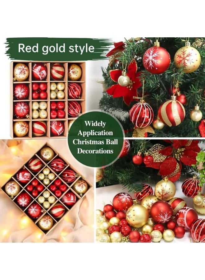 Christmas Ball Ornaments, 44 Pcs Shatterproof Christmas Tree Hanging Ornaments, Christmas Tree Decorations  Balls for Xmas Trees Decor Holiday Party Wedding - Image 3
