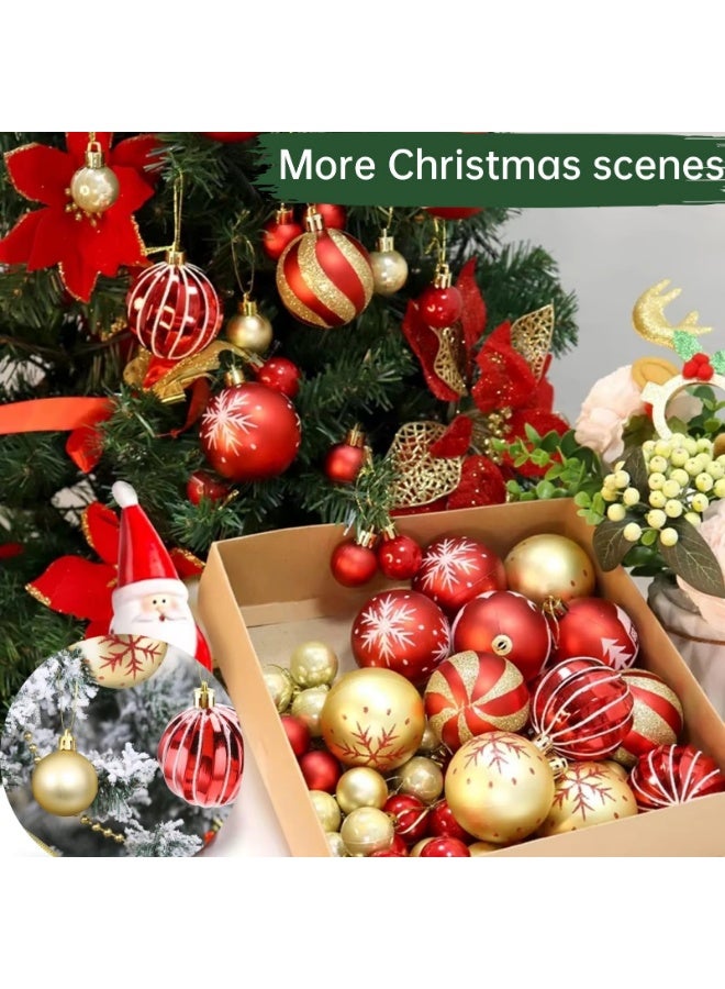 Christmas Ball Ornaments, 44 Pcs Shatterproof Christmas Tree Hanging Ornaments, Christmas Tree Decorations  Balls for Xmas Trees Decor Holiday Party Wedding - Image 4