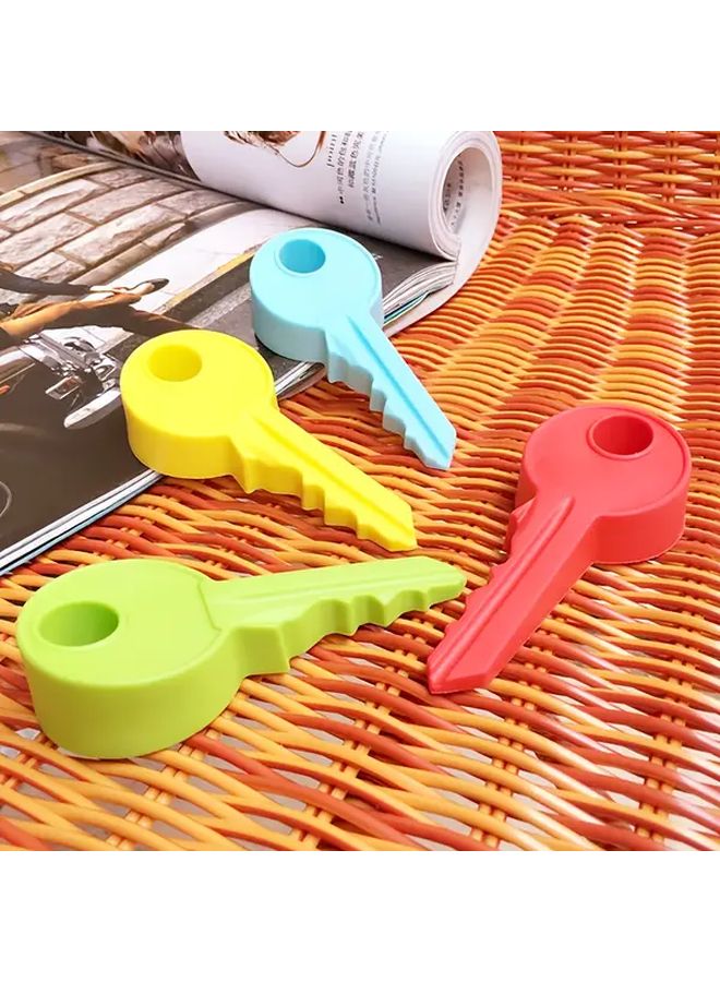 Blue Door Stopper with Key Lock Anti Slam Security Wedge for Home Office Hotel - Image 3