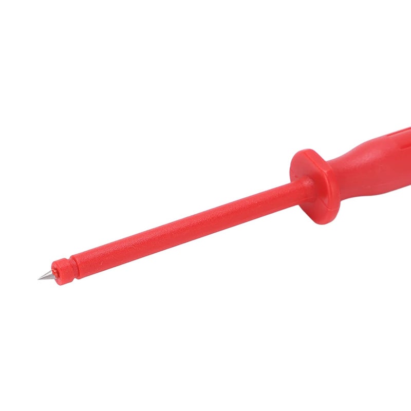 Multimeter Test Needle Pins 2Pcs Set, Round Head 4mm Port, Automotive Voltage Circuit Testing - Insulated, Durable Stainless Steel, Easy Wire Piercing (Red) - Image 2
