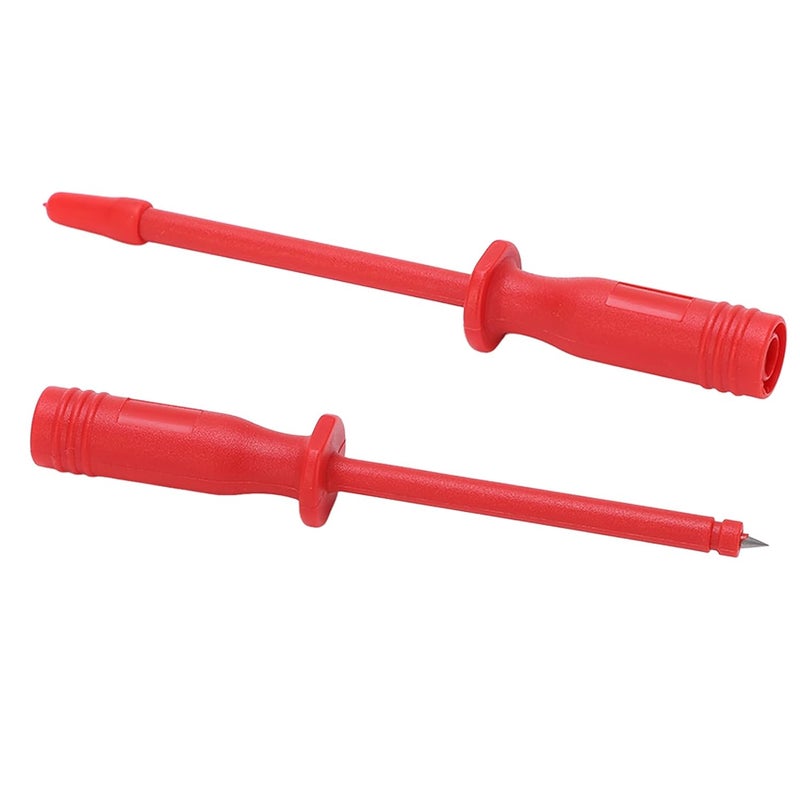 Multimeter Test Needle Pins 2Pcs Set, Round Head 4mm Port, Automotive Voltage Circuit Testing - Insulated, Durable Stainless Steel, Easy Wire Piercing (Red) - Image 5