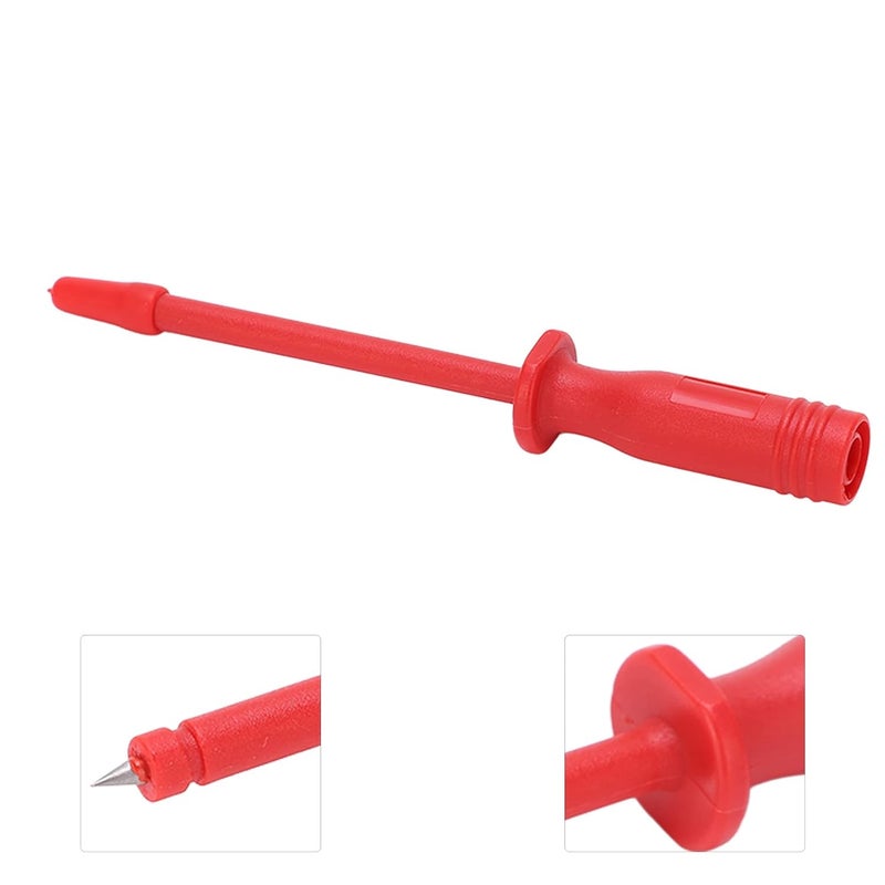 Multimeter Test Needle Pins 2Pcs Set, Round Head 4mm Port, Automotive Voltage Circuit Testing - Insulated, Durable Stainless Steel, Easy Wire Piercing (Red) - Image 4