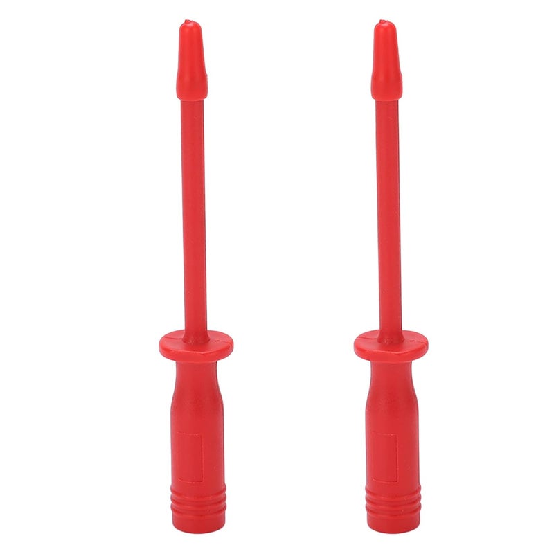 Multimeter Test Needle Pins 2Pcs Set, Round Head 4mm Port, Automotive Voltage Circuit Testing - Insulated, Durable Stainless Steel, Easy Wire Piercing (Red) - Image 1