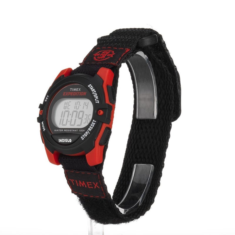 Timex Unisex T49956 Expedition Mid-Size Digital CAT Black/Red Fast Wrap Velcro Watch - Image 2