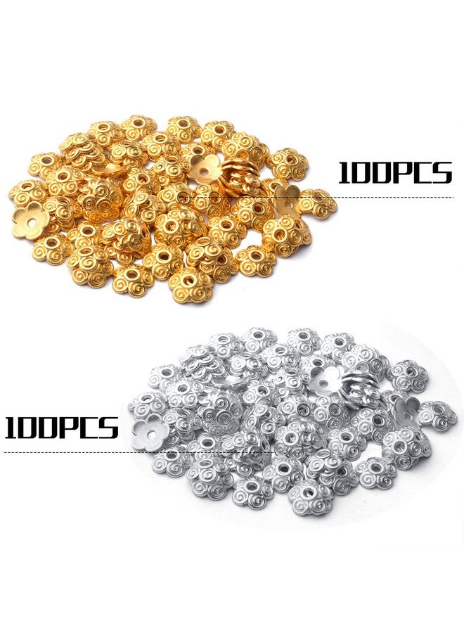 Aylifu Flower Bead Caps200Pcs 10Mm Tibetan Alloy Spacer Beads Caps Bali Style Jewelry Spacers For Diy Bracelet Necklace Crafts Making2 Colors  - Image 2