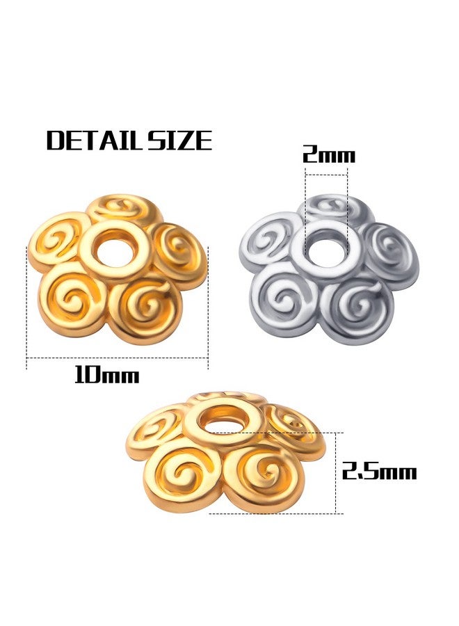 Aylifu Flower Bead Caps200Pcs 10Mm Tibetan Alloy Spacer Beads Caps Bali Style Jewelry Spacers For Diy Bracelet Necklace Crafts Making2 Colors  - Image 3