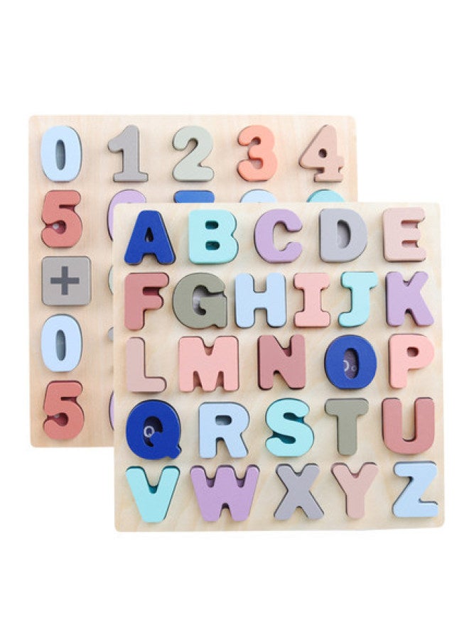 Wooden Letters Puzzle Boys And Girls Building Blocks Digital Wooden Children's Early Education Educational Toys For 1-3 Years Old-Color:Uppercase Letters - Image 3