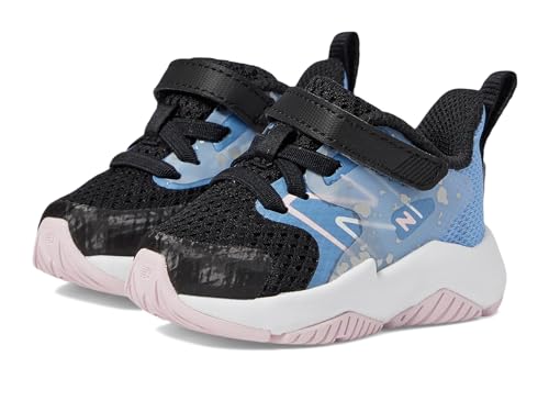 New Balance Baby ITRAVBL2 Running Shoe, Black/Blue Laguna/Light Raspberry, 3 Wide US Unisex Infant - Image 1