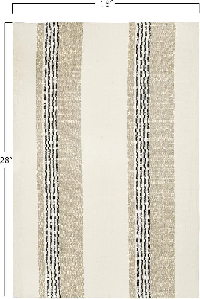كرييتف كو-أوب مناديل شاي من القطن بنسبة 100%، مقاس 28”x 18” بوصة، مزينة بخطوط زرقاء وبيضاء، مع حلقة للتعليق، قابلة لإعادة الاستخدام - Image 4