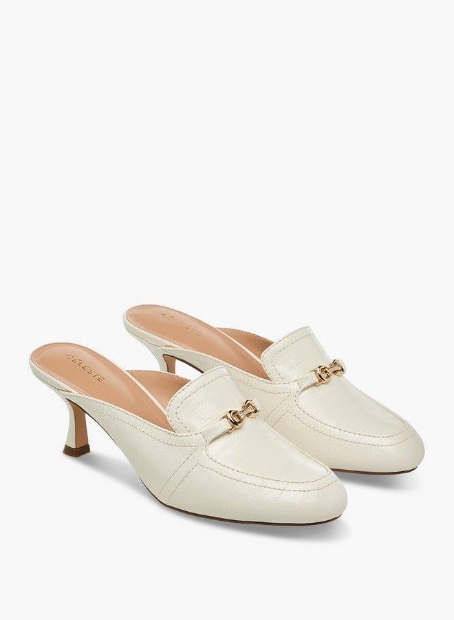 سيليست أحذية نسائية سهلة الارتداء بكعب رفيع وزخرفة معدنية - Image 3