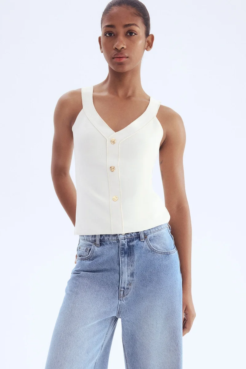 H&M Button-detail vest top