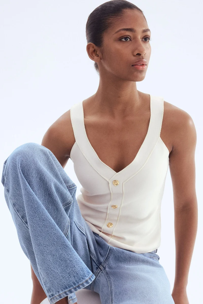 H&M Button-detail vest top