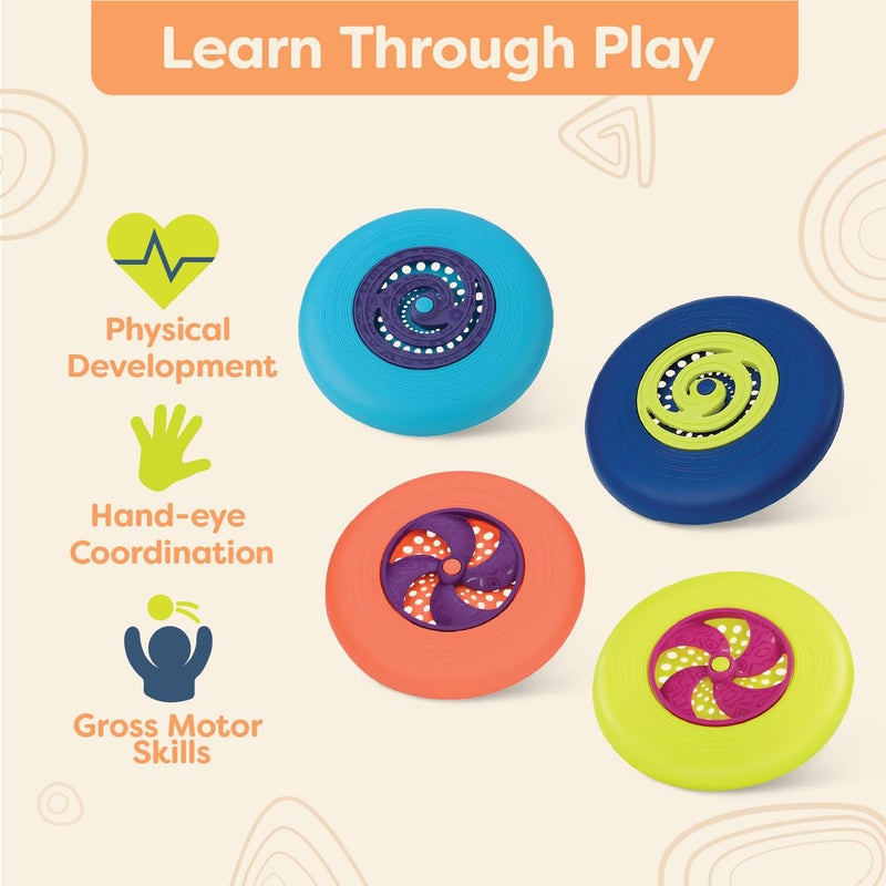 B. toys â€“ Flying Disc Set â€“ 4 Colorful Flying Discs â€“ Outdoor Sports & Games for Kids â€“ Discs Set for Backyard, Park, Beach â€“ Disc â€“ Oh â€“ 4+ Years - Image 4