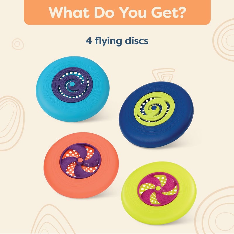 B. toys â€“ Flying Disc Set â€“ 4 Colorful Flying Discs â€“ Outdoor Sports & Games for Kids â€“ Discs Set for Backyard, Park, Beach â€“ Disc â€“ Oh â€“ 4+ Years - Image 5