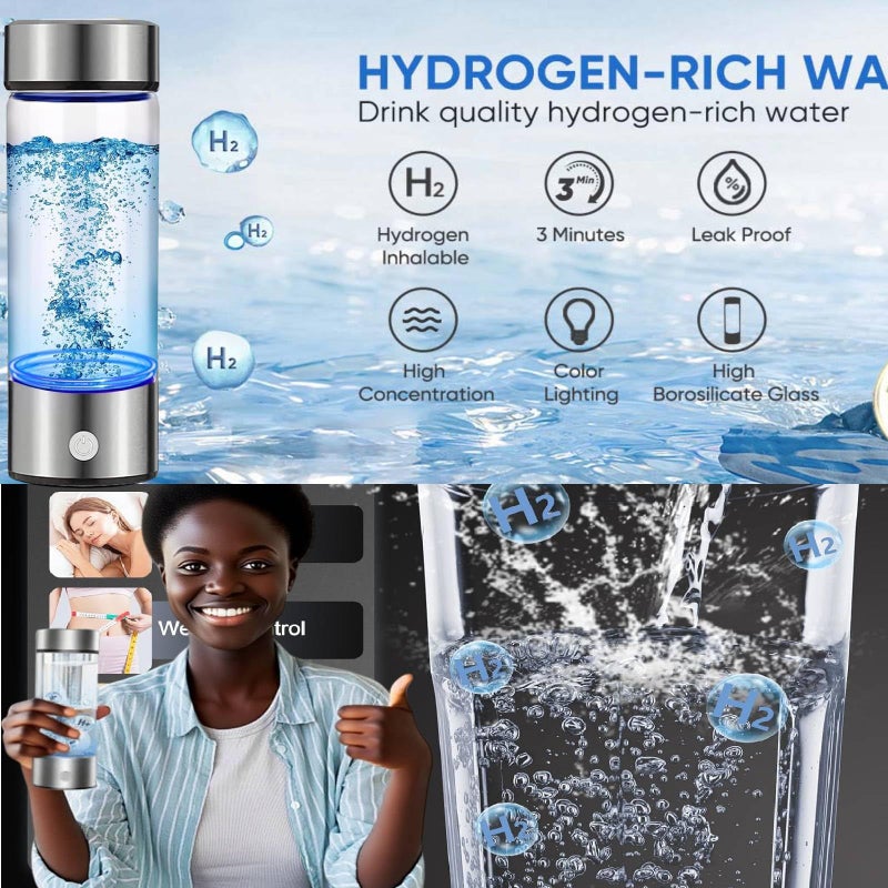 Aimmop Hydrogen Water Bottle, Portable Hydrogen Water Bottle Generator with SPE PEM Technology Water Ionizer, Hydrogen Water Machine Improve Water for Home, Office, Travel, Exercise - Image 4