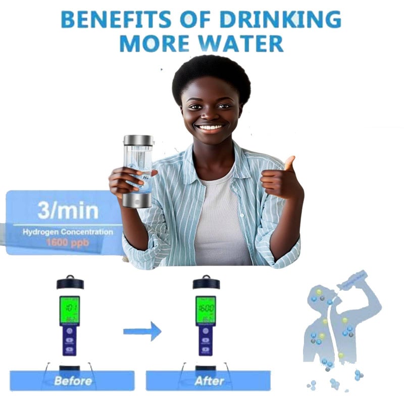 Aimmop Hydrogen Water Bottle, Portable Hydrogen Water Bottle Generator with SPE PEM Technology Water Ionizer, Hydrogen Water Machine Improve Water for Home, Office, Travel, Exercise - Image 3