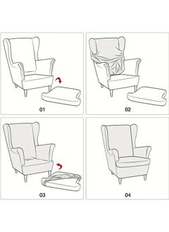 Beauenty 1 pieces/set of elastic wing back chair cover, armchair cover, soft elastic armchair cover with elastic band  - Image 3