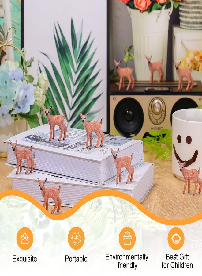 Skylety 28 Pieces Miniature Deer Figurines for Crafts Deer Cake Toppers Mini Figurines Toys for Birthday Party Shower Decorations - Image 4
