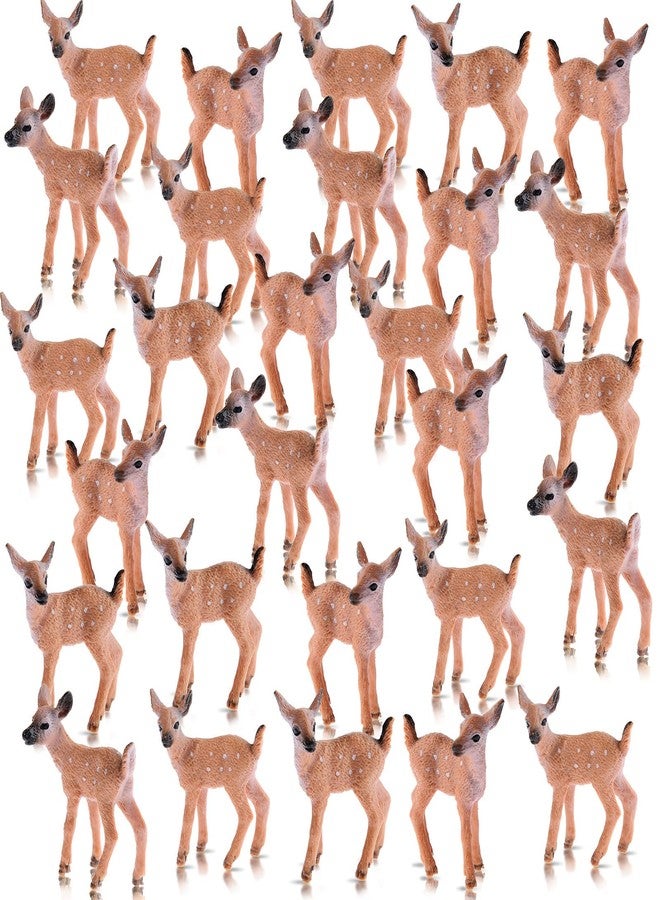 Skylety 28 Pieces Miniature Deer Figurines for Crafts Deer Cake Toppers Mini Figurines Toys for Birthday Party Shower Decorations - Image 1