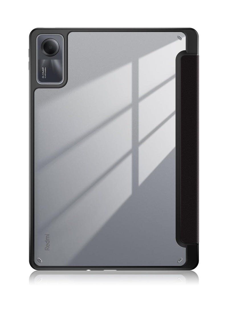 EVO Case for Xiaomi Redmi Pad SE 11 2023, Ultra Thin Soft TPU Smart Cover with Auto Sleep Wake, Clear Acrylic Anti-Scratch Case for Xiaomi Redmi Pad SE-Black  - Image 3