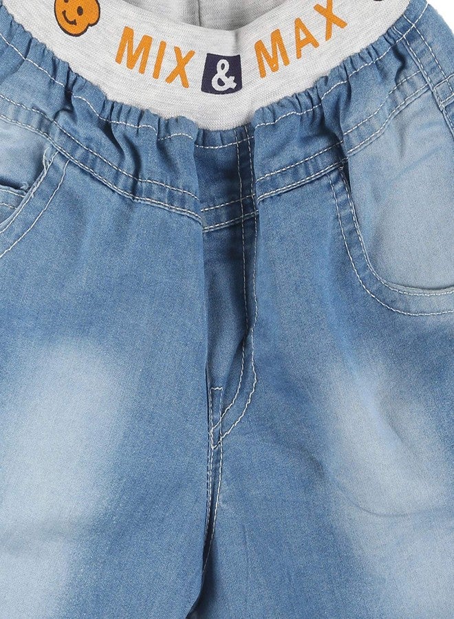 V3E شورت جينز أزرق من V3E للأطفال الرضع من عمر 4 إلى 5 سنوات - Image 3
