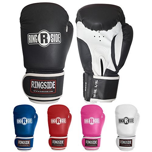 Ringside Striker Boxing Training Sparring Gloves, Black/White - Image 2