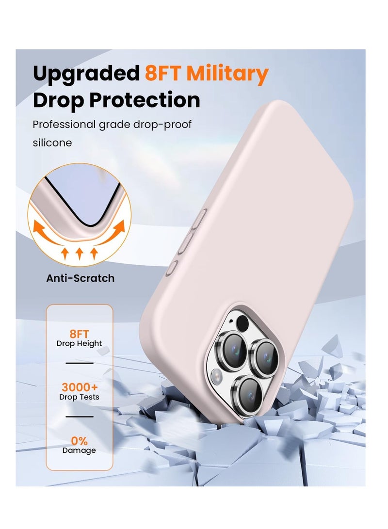 Aookay Compatible with iPhone 16 Pro Case, [Silky and Soft Touch Series] Premium Soft Liquid Silicone Rubber Full-Body Protective Bumper Case for iPhone 16 Pro (Gray Pink) - Image 5